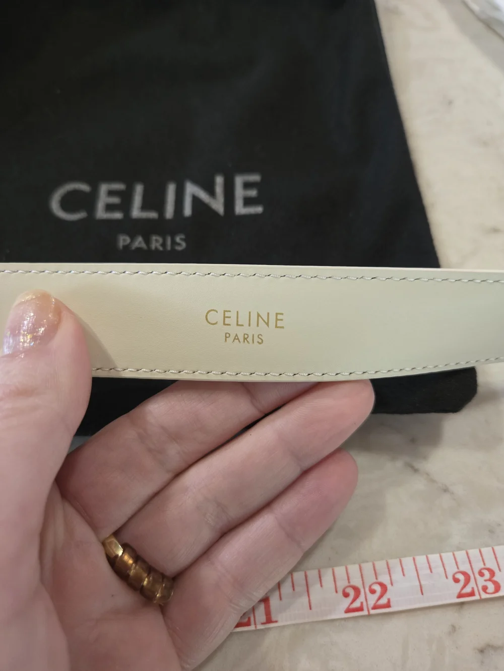 Celine cream leather